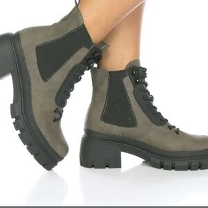 Women's Gray Combat Boots